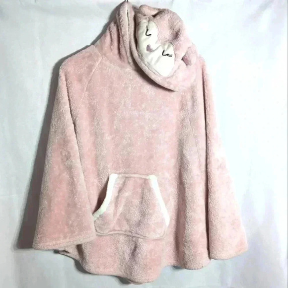 Cozy Critter Adorable Pink Lamb Hoodie One Size - Picture 1 of 6
